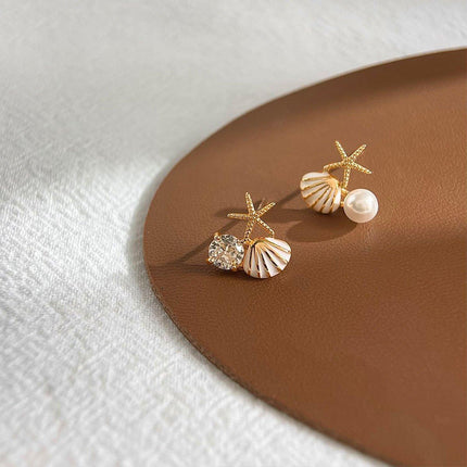 Asymmetrical Starfish Stud Earrings for Women Unique Fashion Jewelry Gift Set