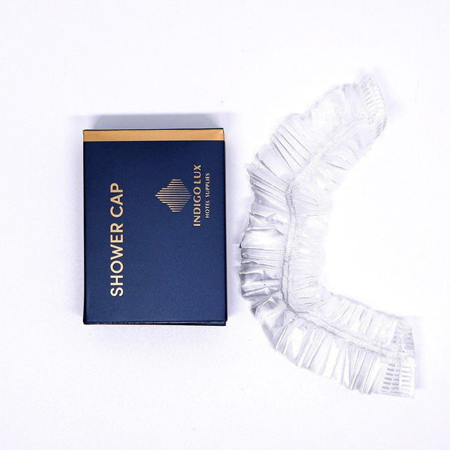 50pcs Transparent Shower Caps Individually Wrapped for Hotel Guesthouse Supplies