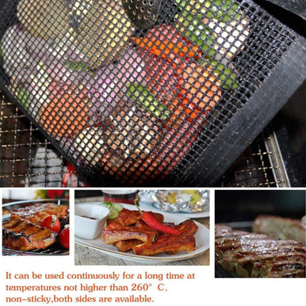 24*14CM BBQ Grilling Mesh Reusable Bag Outdoor Camping Barbecue Grill Mats Cooking Pads - Aimall