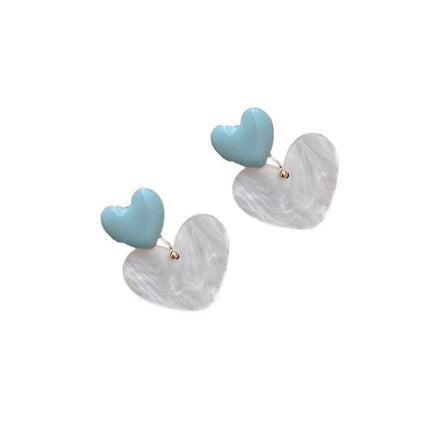 925 Silver Needle Rose Petal Earrings Long Acrylic Tassel Eardrop Women - Aimall