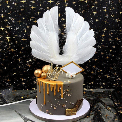 Angel Feather Wings Cake Toppers Party Decoration for Birthday Wedding Festive