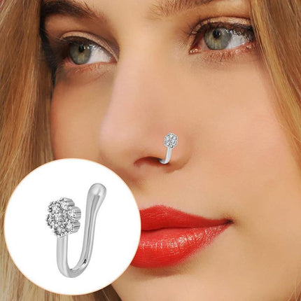 Ladies Fashion Clip-On Fake Nose Ring Cuff Non-Piercing African Style Nose Cuff - Aimall
