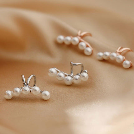 Pearl Ear Bone Clip Earrings No Piercing Needed Elegant Jewelry for Women Girls