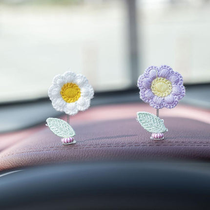 Fashion Car Dashboard Shaking Head Plant Flower Ornaments Automobile Decoration - Aimall