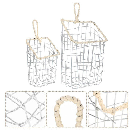Wire Woven Storage Basket for Home Organization Sundry Basket Decorative Storage