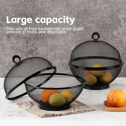 Multi-Function Kitchen Fruit Basket With Lid Drain Basket Washing Draining Cover