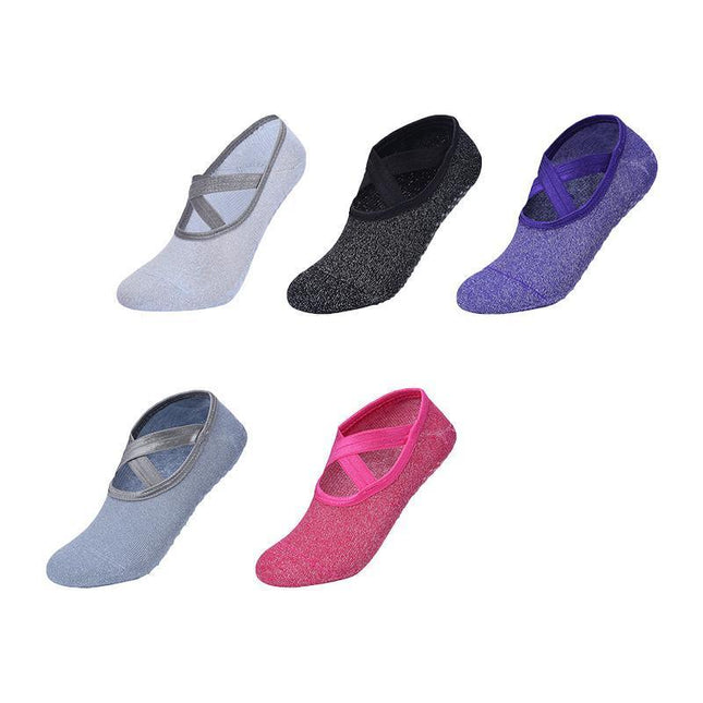 Yoga Socks Non Slip Pilates Massage Ballet Socks with Grip Exercise Cotton Gym - Aimall
