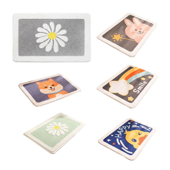 Non Slip Faux Cashmere Bath Mat Water Absorbent Floor Rug for Bathroom Doorway