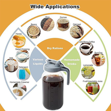 24oz Mason Jar with Lid Carrying Handle Airtight Glass Jar for Drinks or Storage