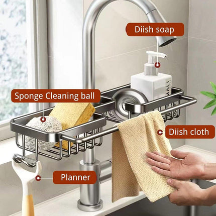 Multifunctional Faucet Shelf Kitchen Storage Sink Draining Basket Household Rack