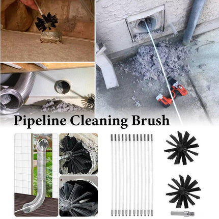 Pipe Cleaning Brush Nylon Head Rod Duct Cleaning Tool Solid Chimney Brush