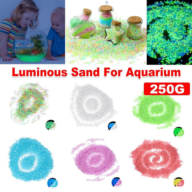 250g Fluorescent Glow in the Dark Sand Gravel for Micro Landscape Aquarium