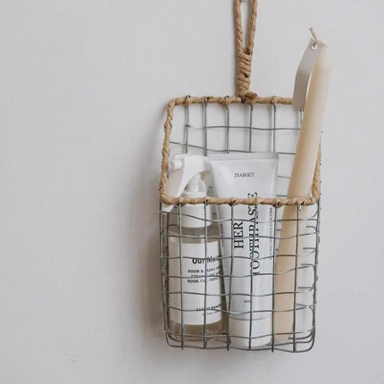 Wire Woven Storage Basket for Home Organization Sundry Basket Decorative Storage