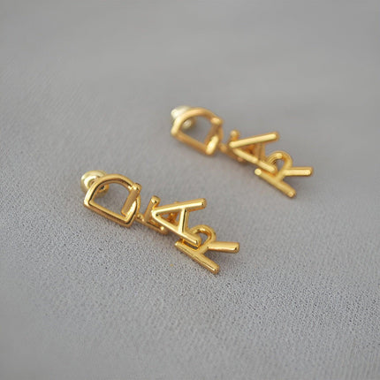 Fashionable Simple Everyday Earrings with Letters Trendy Jewelry for Women Gifts