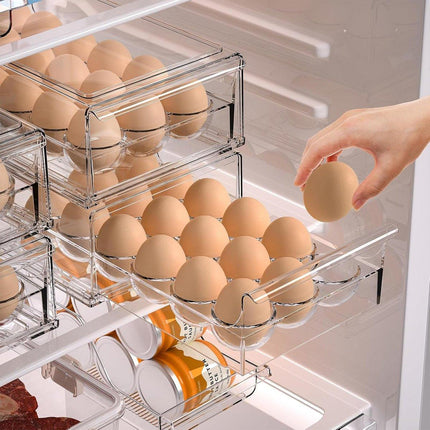18Compartment Egg Storage Box Stackable Drawer for Kitchen Home Refrigerator Use