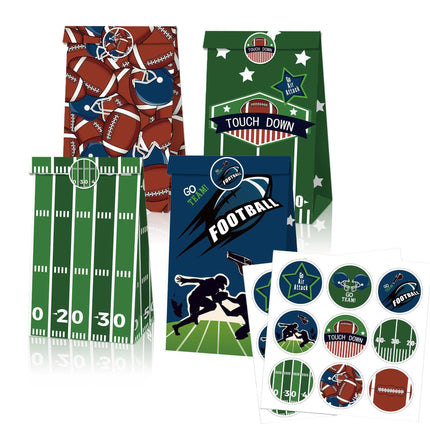 2set Football Touchdown Sports Game Party Candy Gift Kraft Paper Bags Birthday