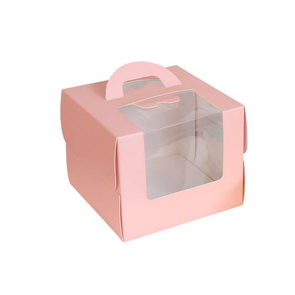 25pcs 6/8 Inch Portable Mousse Cake Box with Open Window Birthday Packaging