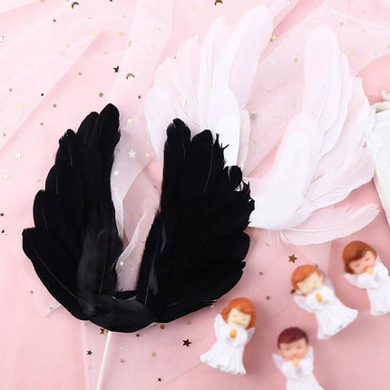 Angel Feather Wings Cake Toppers Party Decoration for Birthday Wedding Festive