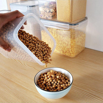 2pcs 1600ml Transparent Plastic Storage Jars Sealed Organiser Food Container