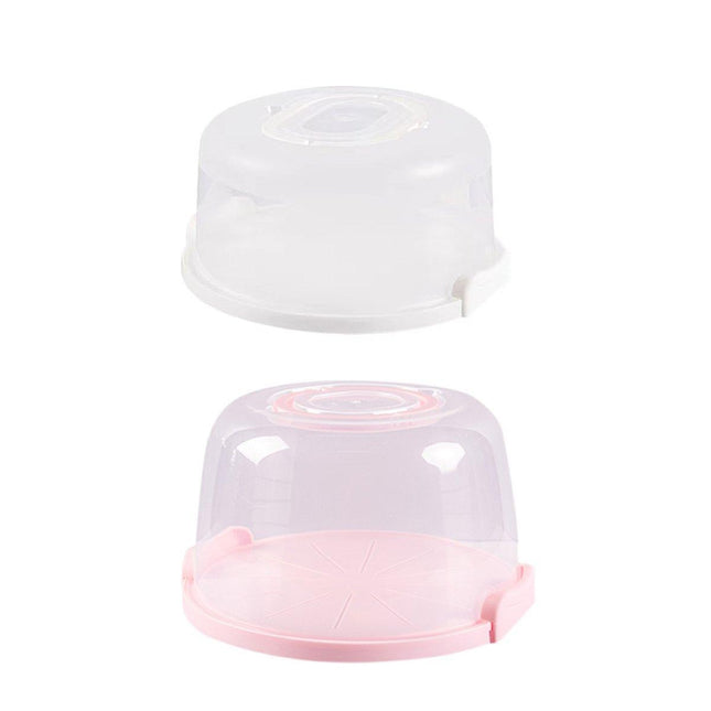 Reusable Plastic Cupcake Carrier Box Transparent Handle Cake Container