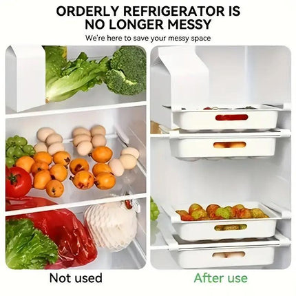 3pcs Pull Out Egg Drawer Organizer for Refrigerator Home Storage Tray Kitchen