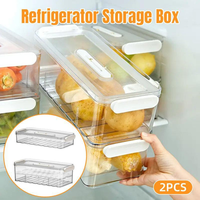 2pcs Food Storage Containers Kitchen Fridge Fresh Storage Boxes Home Organizer