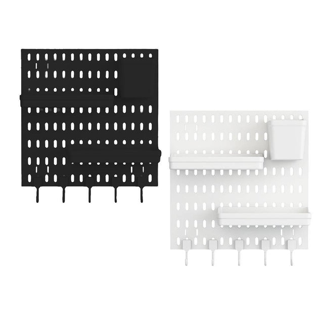 Wall Mounted Pegboard Storage Rack No Drill Organizer Tool Shelf Home Office