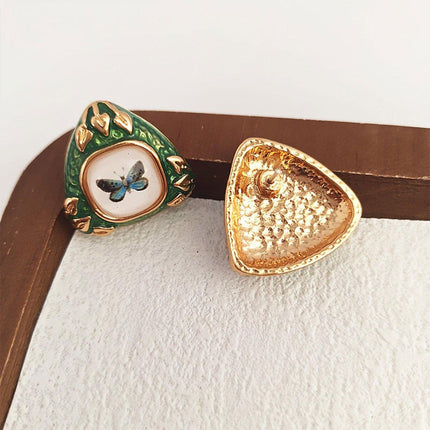 Chinese Green Butterfly Earrings Elegant Fashion Jewelry for Women Gift