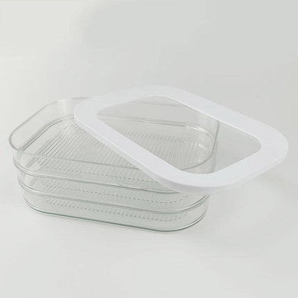 Food Grade Transparent Plastic Freezer Storage Box With Lid For Kitchen Fridge