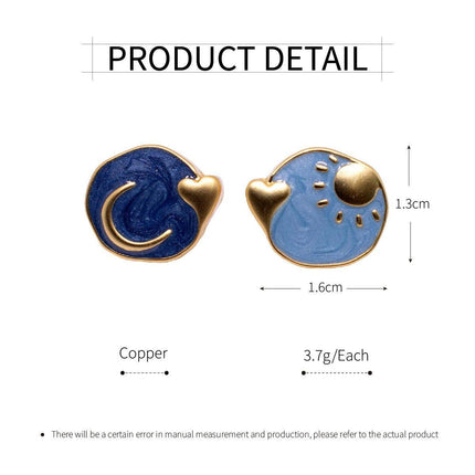 Vintage Sun Moon Heart Earrings Bohemian Style Jewelry for Women Trendy Fashion