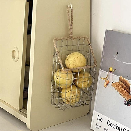 Wire Woven Storage Basket for Home Organization Sundry Basket Decorative Storage