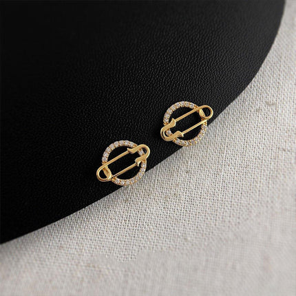 Planet Stud Earrings Paperclip Round Pinback Earrings Women Fashion Jewelry