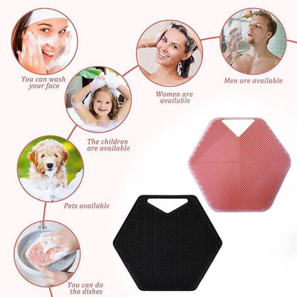 Silicone Bath Brush Soft Bristle Body Scrubber Facial Cleaning Massage Tool