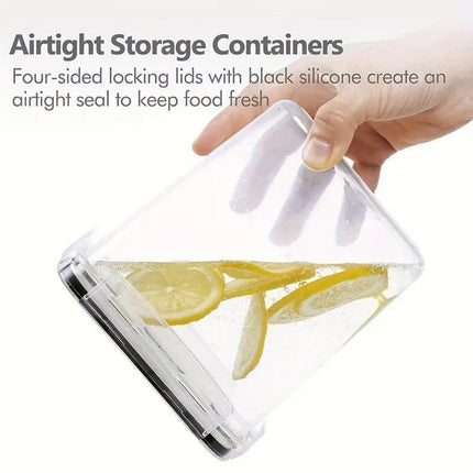 2pcs 1600ml Transparent Plastic Storage Jars Sealed Organiser Food Container