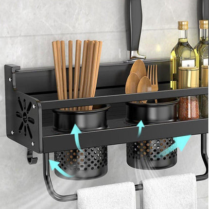 Perforation Free Kitchen Storage Rack Wall Hanging Chopsticks Knife Holder