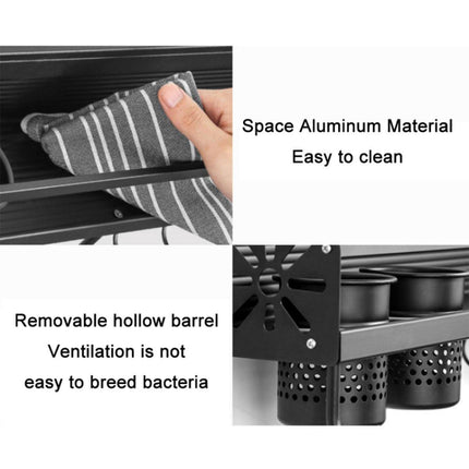 Perforation Free Kitchen Storage Rack Wall Hanging Chopsticks Knife Holder