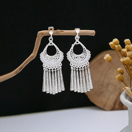 Vintage Ethnic Tassel Long Earrings Bohemian Jewelry Women Fashion Accessories