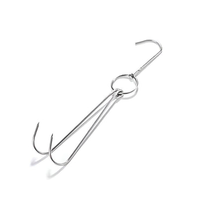 10PCS Stainless Steel Roast Duck Hooks Duty Double Hooks for Chicken Meat Goose