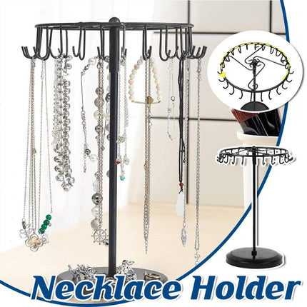Rotatable Iron Necklace Rack Jewellery Display Stand Organiser for Accessories