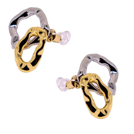 Two Tone Earrings For Women Fashion Studs Colourful Jewelry Accessories Gift