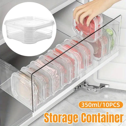 10pcs 350ml Food Organizer Vegetable Fridge Storage Box Food Dispenser Set