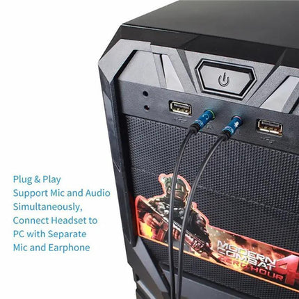 3.5mm AUX Cable Mic Audio Splitter Extension Headphone Adapter Male to Female - Aimall