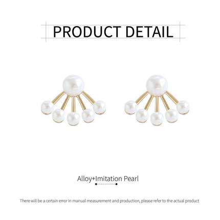 Premium Scalloped Pearl Stud Earrings Elegant Jewelry Women Fashion Accessories