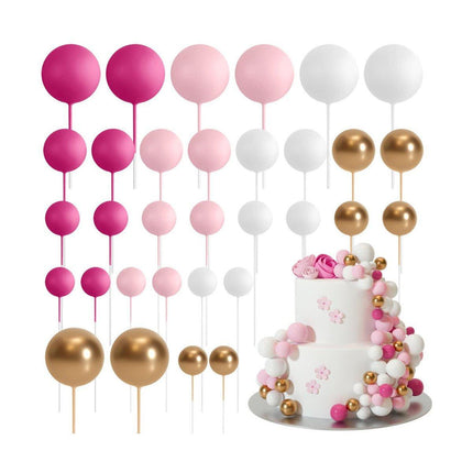 4set Colourful Foam Balls Cake Decoration Mini Balls Birthday Party Decor