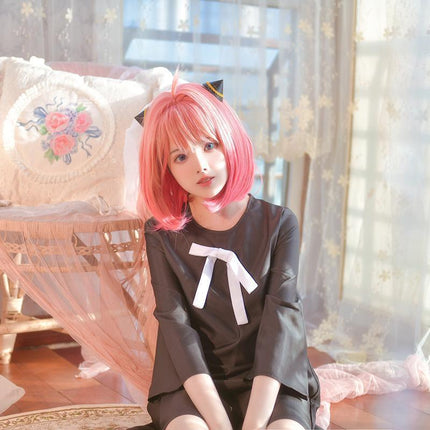 Anime SPY×FAMILY Anya Forger Cosplay Costume Women Girls Black Dress Outfits AU - Aimall