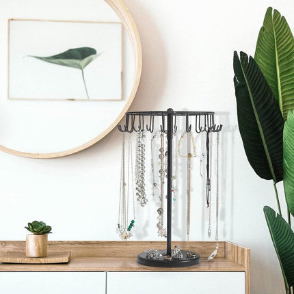 Rotatable Iron Necklace Rack Jewellery Display Stand Organiser for Accessories