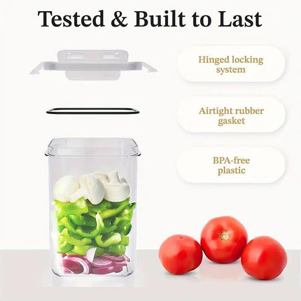 2pcs 1600ml Transparent Plastic Storage Jars Sealed Organiser Food Container