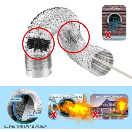 Pipe Cleaning Brush Nylon Head Rod Duct Cleaning Tool Solid Chimney Brush