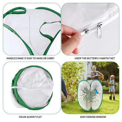 Collapsible Insect Cage Garden Insect Screen Plant Cultivation Cage for Outdoor