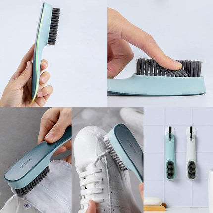2PCS Blue Soft Bristle Shoe Brush and Multifunctional Cleaning Laundry Brush